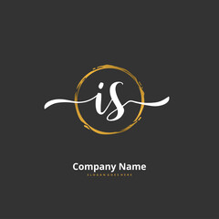 Wall Mural - I S IS Initial handwriting and signature logo design with circle. Beautiful design handwritten logo for fashion, team, wedding, luxury logo.