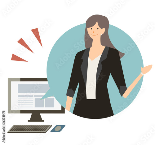 転職エージェント スーツ 女性 営業 接客 ベクターイラスト Vector De Stock Adobe Stock