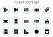 ticket icon set