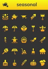 Sticker - Modern Simple Set of seasonal Vector filled Icons