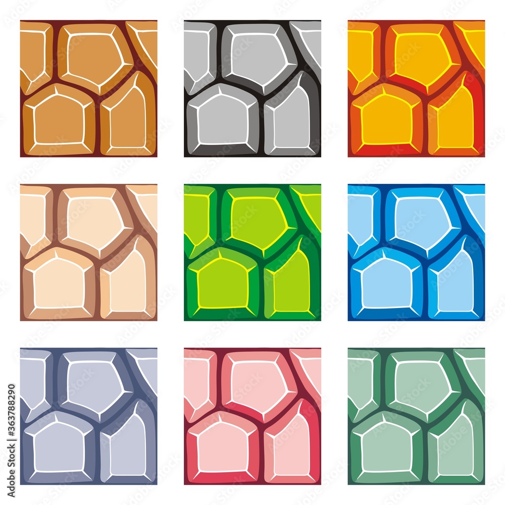 seamless patterns set, vector brick background textures collection for ...