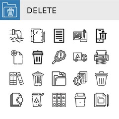 Canvas Print - Set of delete icons