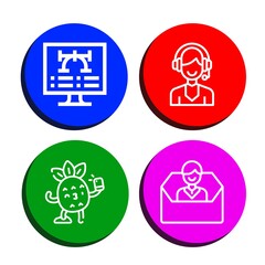 Poster - Set of telephone icons