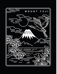 Wall Mural - mount fuji vector illustration. for t-shirt prints, posters and other uses.