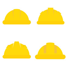 Hard Hat Flat, Construction Hard Hat Icon, Vector Illustration Isolated On White Background