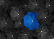 © Andreas Berheide - Concept image with lots of black umbrellas and a blue umbrella that stands out, be unique