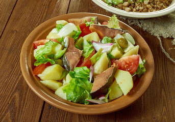 Canvas Print - Palermo smoked trout sicilian salad