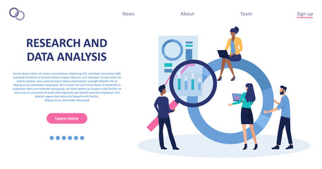 Wall Mural - vector of a business team analyzing financial report