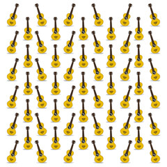 seamless pattern with acoustic guitar