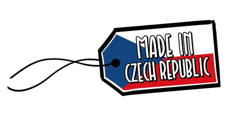 Wall Mural - Made in Czech Republic Label on white Background.