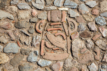 Antique stone temple floor texture