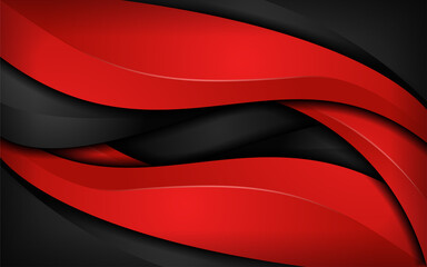 Wall Mural - abstract dynamic red and black combination background design.