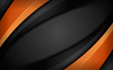 Wall Mural - abstract dynamic orange and black combination background design.
