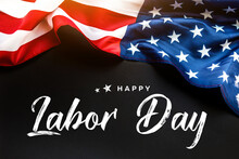 Happy Labor Day Banner, American Patriotic Background With USA Flag.