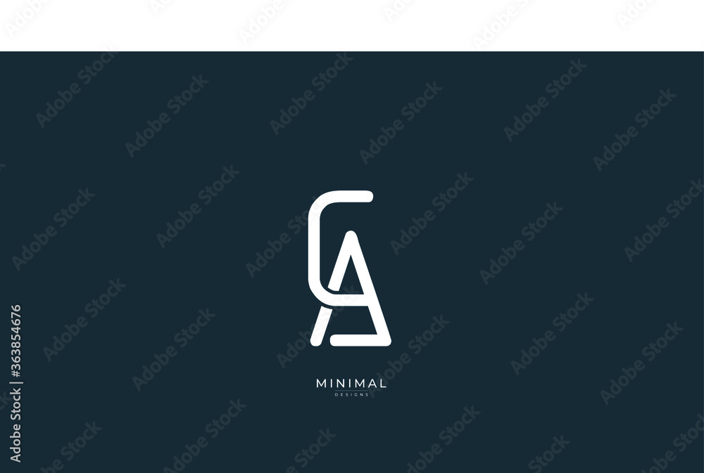Alphabet letter icon logo AC or CA Stock Vector | Adobe Stock