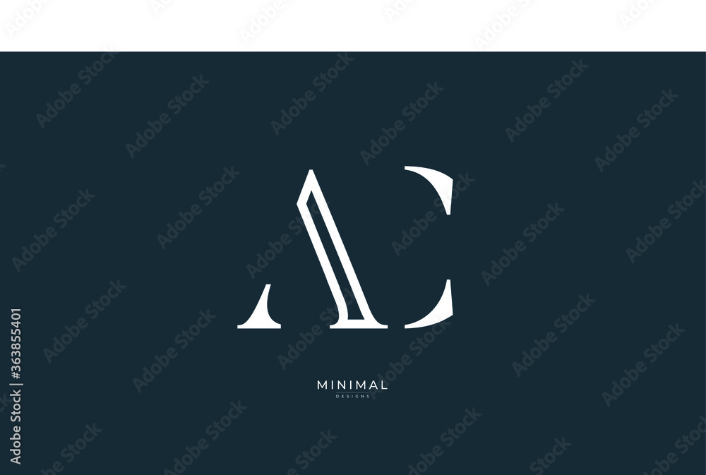 Alphabet letter icon logo AC or CA Stock Vector | Adobe Stock