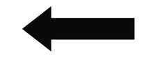 Black Large Backwards Or Left Pointing Solid Long Arrow Icon Sketched As Vector Symbol	