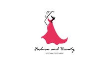 Fashion, Female, Dress And Beauty Logo Vector