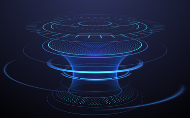 Abstract circle interface technology background