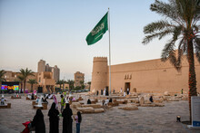 Riyadh, Saudi Arabia – October 26th, 2019: Almasmak Castle Area In The Center For Riyadh City In Saudi Arabia, Part Of Riyadh Entertainment Season "Nabd Alriyadh" And One Of Tourist Attraction Points.