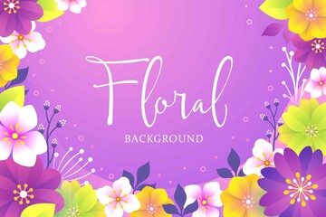 Wall Mural - Colorful floral background with flat design