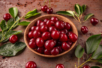 Wall Mural - Delicious ripe sweet cherries