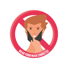 Sticker - wear your mask correctly, right way to wear a mask