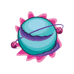 Wall Mural - fantastic planets on white background