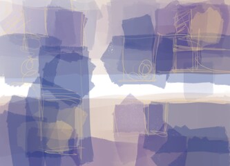 Wall Mural - flat color abstract blocks background artwork