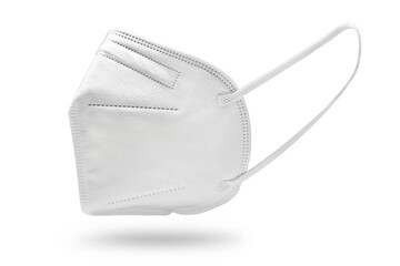 kn95 ffp2 face mask isolated on white background. protection against coronavirus covid-19