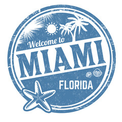Wall Mural - Welcome to Miami sign or stamp