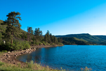 Canvas Print - Dawn light in summer on Lake Maloya in Sugarite Canyon State Park in northern New Mexico