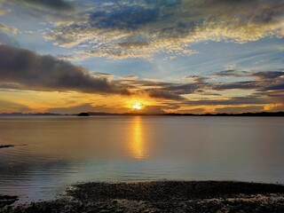 The morning sunrise in Phuket is beautiful, colorful and natural.