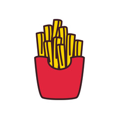 Canvas Print - french fries line and fill style icon vector design