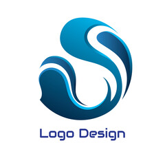 Wall Mural - Vector logo Blue design in eps 10. Simple template and ready to use