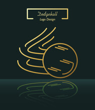 Dodgeball Concept Golden Line Logo