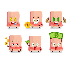 Wall Mural - Towel cartoon character with cute emoticon bring money