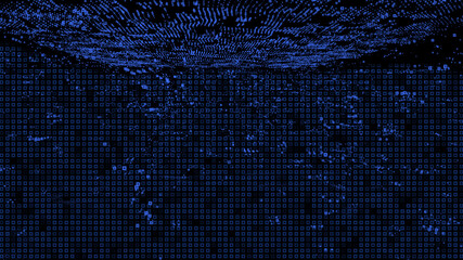 Leinwandbilder - Digital Dynamic Particle Element Technology Wireframe Illustration Background.