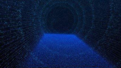 Aufkleber - Space Scifi Black Hole Geometry Surfaces Tunnel 3D Illustration Background.