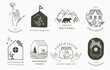 Beauty occult logo collection with hand, flower,house,fox,bear.Vector illustration for icon,logo,sticker,printable and tattoo