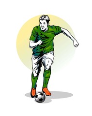 illustration concept of soccer player 