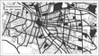 Ciudad Juarez Mexico City Map in Black and White Color in Retro Style. Outline Map.