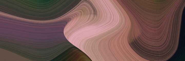 Fototapete - creative colorful curves banner design with old mauve, rosy brown and very dark green colors. can be used as header or banner