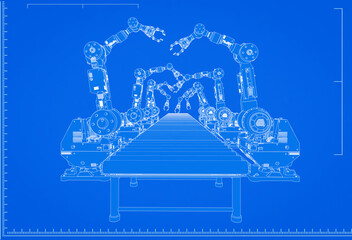 robot assembly line blueprint