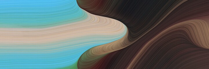 Poster - art colorful curves background with medium aqua marine, medium turquoise and very dark blue colors. can be used as poster, card or background graphic