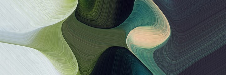 Poster - motion colorful curves banner design with pastel gray, dark slate gray and dark sea green colors. can be used as poster, card or background graphic