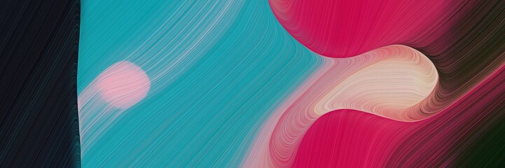 Poster - flowing decorative waves style with light sea green, moderate pink and very dark pink colors. can be used as poster, card or background graphic