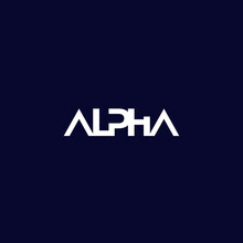 Alpha Logo On Dark, Minimal Design