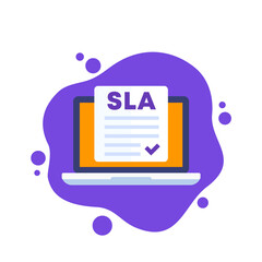 SLA, service level agreement vector icon