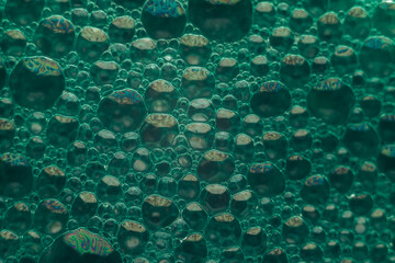 Aufkleber - Beautiful abstract green bubbles background pattern for design. Liquid fluid texture for background, banner.